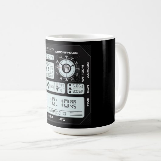 Coffee Mug with a Humorous Digital Design Kaffeetasse (VorderseiteRechts)