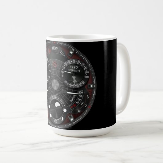 Coffee Mug with a Humorous Digital Design Kaffeetasse (VorderseiteRechts)