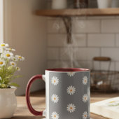 Coffee mug with daisy, cozy coffee mug tasse