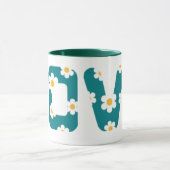 coffee mug with love phrase covered with flowers tasse (Zentrum)