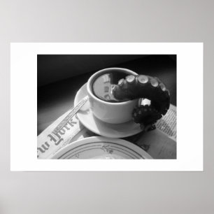 Coffee mug with tentacle poster