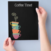 Coffee muggles Menü Flyer, modern schwarz (Hand)