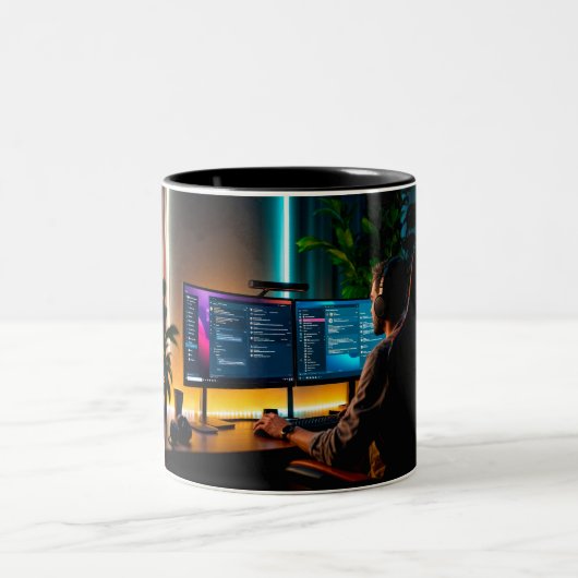 Coffee mugs for programmers. zweifarbige tasse (Mittel)