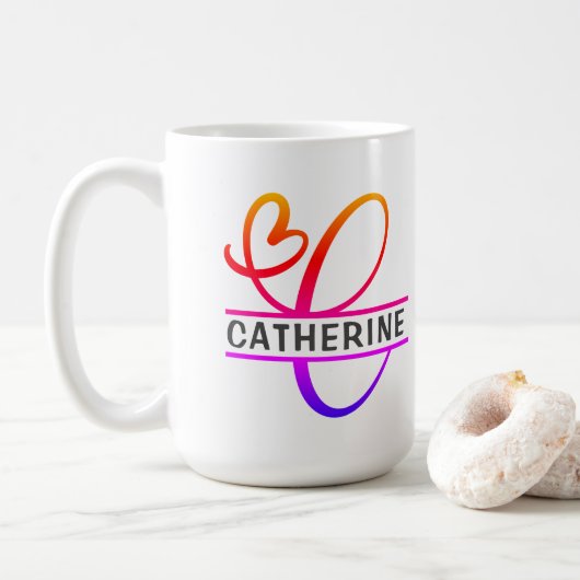 Coffee-Mugs für die Herz-Monogramm-Serie - Buchsta Kaffeetasse (Mit Donut)