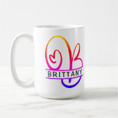Coffee-Mugs für Herz-Monogramm - Buchstabe B Kaffeetasse (Links)