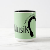 "Coffee + Musik = Peace Zweifarbige Tasse (Mittel)