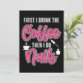 Coffee Nail Tech Manicurist Pediurist polnisches G Einladung (Stehend Vorderseite)