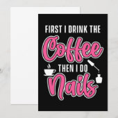Coffee Nail Tech Manicurist Pediurist polnisches G Einladung (Vorne/Hinten)