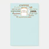 Coffee Names Personalisiert Aqua Post-It Notes Klebezettel (Vorderseite)