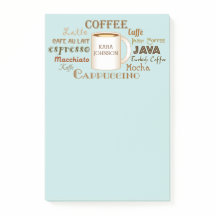 Coffee Names Personalisiert Aqua Post-It Notes