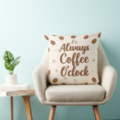 Coffee O'Clock Pillow - Funny Coffee Time Throw  Kissen (Stuhl )