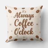 Coffee O'Clock Pillow - Funny Coffee Time Throw  Kissen (Rückseite)