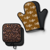 “Coffee Ofenhandschuh & Topflappen-Set (Vorderseite/Rückseite)