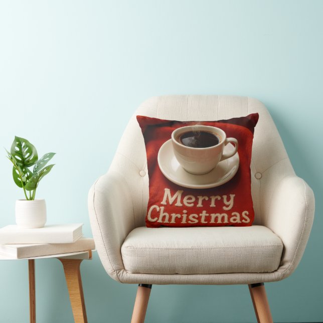 Coffee On a Merry Christmas Blanket Kissen (Stuhl )
