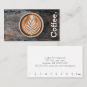 Coffee on Table - Einfaches Loyalitätsgetränk Treuekarte (Vorne/Hinten)