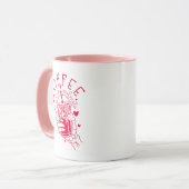 Coffee One True Soulmate Red Pink Hearts Skeleton Tasse (Vorderseite Links)