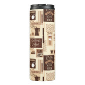 Coffee Pattern Custom Monogram Tumbler Thermosbecher (Rückseite)
