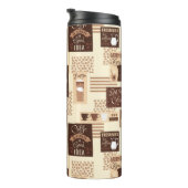 Coffee Pattern Custom Monogram Tumbler Thermosbecher (Nach rechts gedreht)