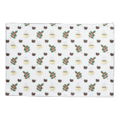 Coffee Pattern with Beans, Cups, and Coffee trees Kissenbezug (Rückseite)