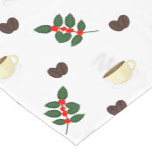 Coffee Pattern with Beans, Cups, and Coffee trees Kurzer Tischläufer (Ecke)