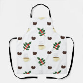 Coffee Pattern with Beans, Cups, and Coffee trees Schürze (Vorderseite)