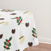 Coffee Pattern with Beans, Cups, and Coffee trees Tischdecke (Beispiel)