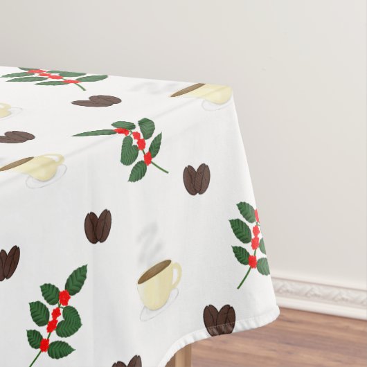 Coffee Pattern with Beans, Cups, and Coffee trees Tischdecke (Beispiel)