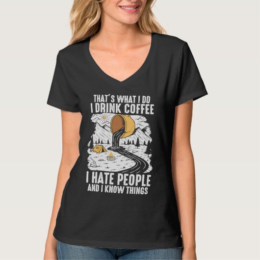 Coffee People Graphic Cool Sayings Plus Size T-Shirt (Vorderseite)