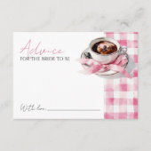 Coffee Pink Bow Bridal Shower Advice Card Begleitkarte (Vorderseite)