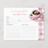 Coffee Pink Bow Bridal Shower Recipe Cards (Vorderseite)