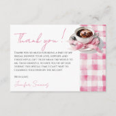 Coffee Pink Bow Bridal Shower Thank You Card Begleitkarte (Vorderseite)