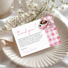 Coffee Pink Bow Bridal Shower Thank You Card Begleitkarte