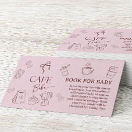 Coffee Pink Bow Cafe Bebe Book For Baby Shower Begleitkarte
