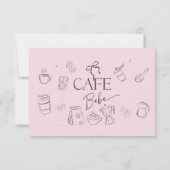 Coffee Pink Bow Cafe Bebe Girl Baby Shower Dankeskarte (Rückseite)