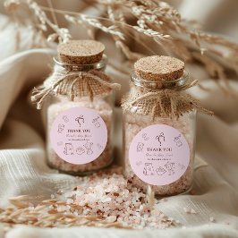 Coffee Pink Bow Cafe Bebe Girl Baby Shower Decor Runder Aufkleber