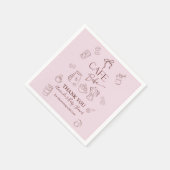 Coffee Pink Bow Cafe Bebe Girl Baby Shower Decor Serviette (Ecke)