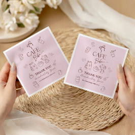 Coffee Pink Bow Cafe Bebe Girl Baby Shower Decor Serviette
