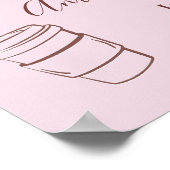 Coffee Pink Bow Cafe Bebe Girl Baby Shower Welcome Poster (Ecke)