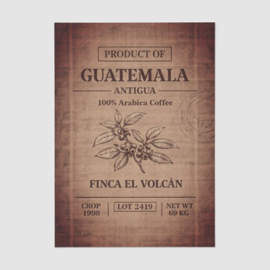 Coffee Plantation Burlap Trade Sack FD4 Decoupage Seidenpapier (Vorderseite)