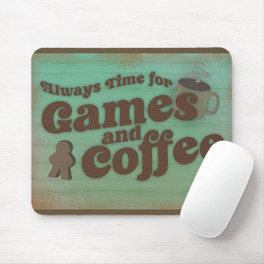 Coffee Plus Games Fun Time Retro Design Mousepad (Mit Mouse)