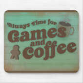 Coffee Plus Games Fun Time Retro Design Mousepad (Vorne)