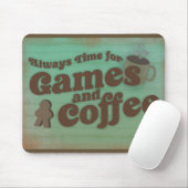 Coffee Plus Games Spaß Zeit Retro Design Mousepad (Mit Mouse)