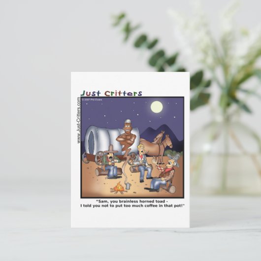 Coffee Pot Genie Postkarte (Stehend Vorderseite)