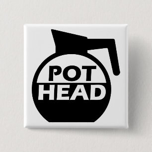 Coffee Pot Head Funny Button Abzeichen Koffein