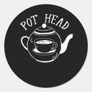 Coffee Pot Lover Sarcastic Coffein Spaß Runder Aufkleber
