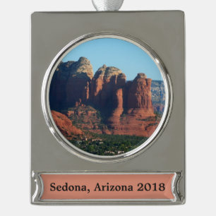 Coffee Pot Rock I in Sedona Arizona Banner-Ornament Silber