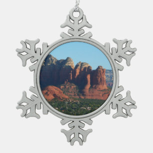 Coffee Pot Rock I in Sedona Arizona Schneeflocken Zinn-Ornament