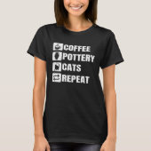 Coffee Pottery Cats Repeat Ceramic Pottery Ceramic T-Shirt (Vorderseite)