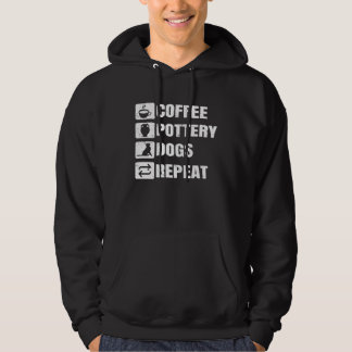 Coffee Pottery Dogs Repeat Ceramic Pottery Ceramic Hoodie