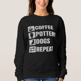 Coffee Pottery Dogs Repeat Ceramic Pottery Ceramic Sweatshirt